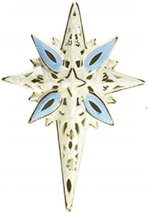 First Blessing Nativity Lit Porcelain Star 24 K Gold Accents New in Box $80 Ligh - Picture 1 of 1