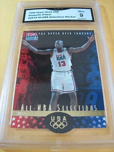 SHAQUILLE O'NEAL 1996 UPPER DECK USA ALL-NBA SELECTIONS DIE-CUT #SO18 GRADED 9 - Picture 1 of 1