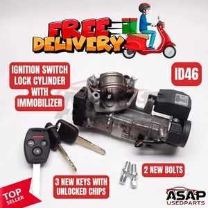 ⏰ IGNITION SWITCH LOCK CYLINDER IMMOBILIZER KEYS ID46 AT HONDA ODYSSEY 2008-2010 - Picture 1 of 10