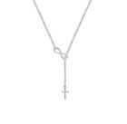 Christian Hollow Cross Necklace for Girls Men Color Silver