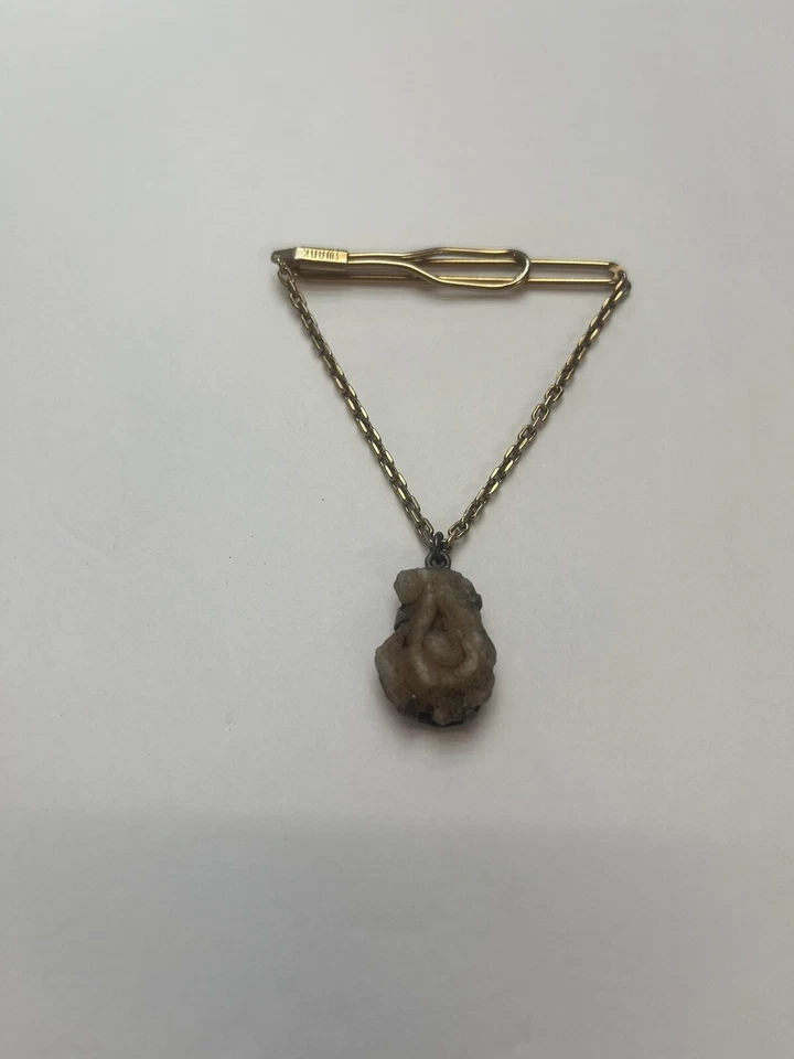Vintage Tie Bar by Swank With Agate Stone - Image 1 of 1