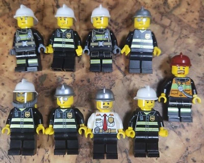LEGO (9) Fireman Mini Figures excellent condition - Image 1 of 2
