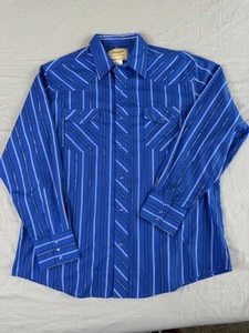 Wrangler Shirt Mens XL Pearl Snap Western Rodeo Long Sleeve Striped Vintage Styl - Picture 1 of 11