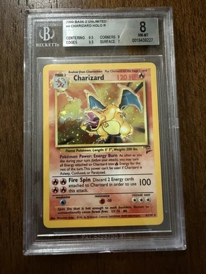 2000 POKEMON BASE SET 2 #4 CHARIZARD-HOLO BGS 8 - Image 1 of 2