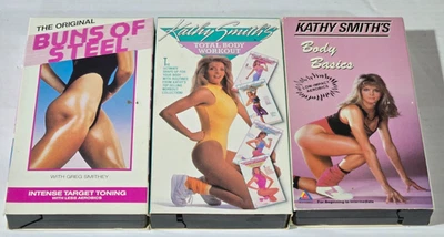 Kathy Smith's Vintage Exercise Video Lot & Buns of Steel - VHS 1980’s 80's Rare - Image 1 of 4
