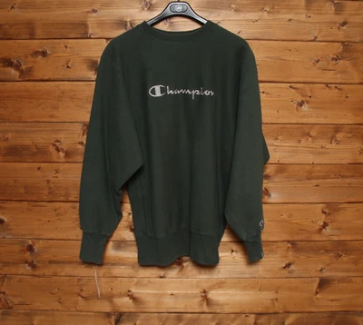 Sweat-Shirt Champion Reverse Wave Taille XL Utilisé (Sa2204) Vert Vintage Made U - Photo 1/4