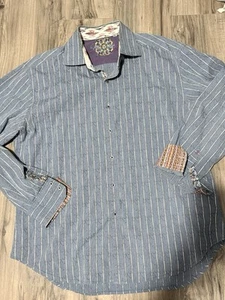 Robert Graham Sz Xl Aztec Print Shirt Cuff Print EUC - Picture 1 of 5