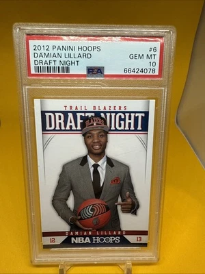 2012 Panini Hoops #6 Damian Lillard Rookie Draft Night PSA 10 RC - Image 1 of 2