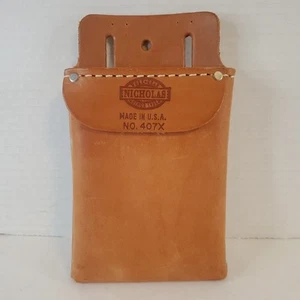 NICHOLAS TOOL HOLDER MODEL #470X top grain cowhide Made In USA - Picture 1 of 6