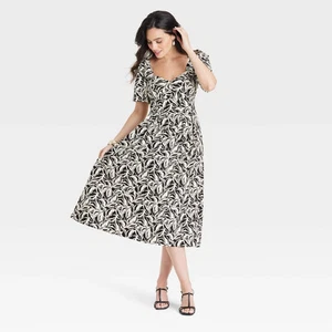 Women's Short Sleeve Midi Dress - A New Day - Picture 1 of 28
