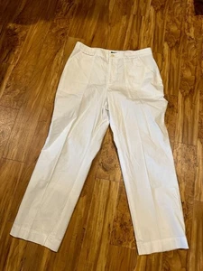 🤍 Lauren Ralph Lauren White Cotton Blend Pants – Size 10 - Picture 1 of 9
