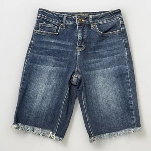 Royalty Jeans Woman’s Size 6 High Rise Bermuda Blue Jean Cut-Off Shorts 28x10.5 - Picture 1 of 6