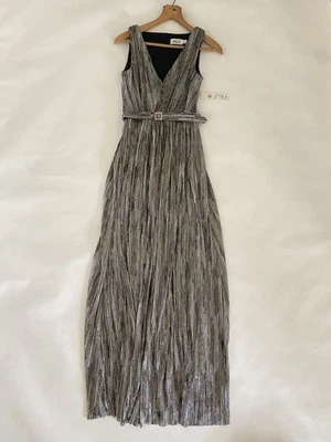 $228 Eliza J Sz 2 подпоясанный золото серебро металлик платье без рукавов новый с Ярлыками новый V - Изображение 1 из 4