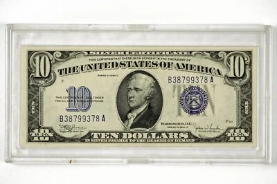 1934 C $10 Ten Dollar Silver Certificate Blue Seal Note (...78A) -N - Image 1 of 2