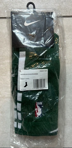 NBA Nike Player Issued Calf High Grip Green Socks Size Large L 8-12 Cover