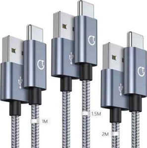 Paquete de 4 cables de carga JASXUS USB A a USB-C trenzados 1X1M 2X2M 1X3M 3A rápido - Imagen 1 de 8