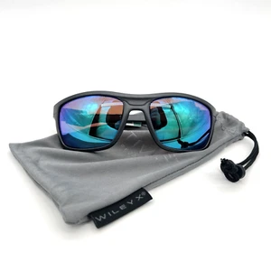 Matte Graphite Frame/ Captivate Polarized Green Mirror Lens Wiley X Sunglasses - Picture 1 of 14