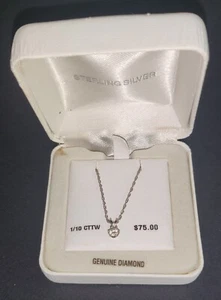 Genuine 1/10 CTTW Diamond Necklace New - Picture 1 of 8
