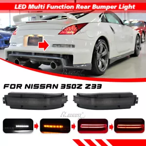 Bumper Side Turn Signal Indicator Brake Lights for Nissan 350Z 2003-2009 Smoked - Picture 1 of 6