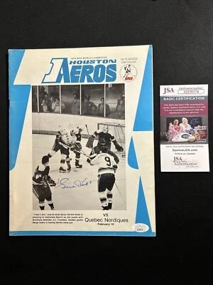GORDIE HOWE SIGNED 1974 WHA HOUSTON AEROS vs. NORDIQUES PROGRAM JSA CERTIFIED. - Image 1 of 4