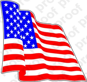 AUFKLEBER PATRIOTISCH USA FLAGGE ROT WEISS & BLAU RECHTS WINKEND - Bild 1 von 2