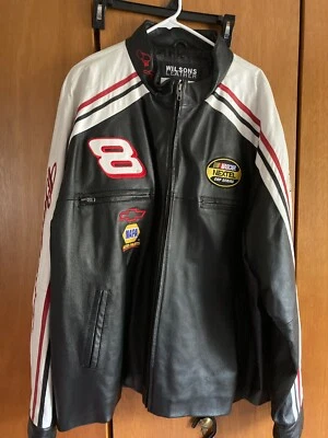 Chaqueta de cuero Wilson's Dale Earnhardt usada una vez Foto 1 de 4