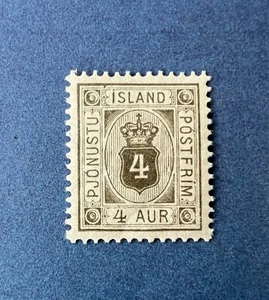 Iceland 1900 official stamp 4 aur MNH Superb - Picture 1 of 1