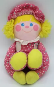Vintage Fisher Price Crib Friend 1984 Rattle Squeeze Girl Plush Doll 1351 Pink - Picture 1 of 20