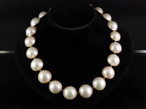 Großes Mabe Perlen Collier 900/- Gelbgold - Bild 1 von 7