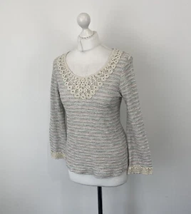 Maglione Seen Worn Kept x Anthropologie maglia ricamata taglia media donna - Foto 1 di 7