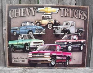 Sign Chevrolet Classic Truck Since 1918 Vintage Metal Nostalgic New  - Picture 1 of 5
