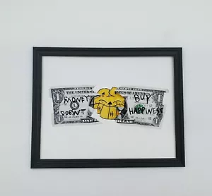 Banconota da 1 dollaro USA STAMPA POP ART arte originale di New York artista di graffiti PUKE - Foto 1 di 3
