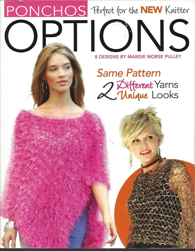 PONCHOS - OPTIONS ~ LEISURE ARTS - 8 designs - same pattern 2 yarns 2 looks - Image 1 of 1
