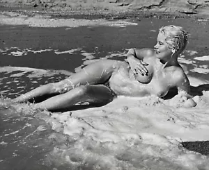 Andre De Dienes Modelo Desnudo Gelatina Plata Foto 1960 Espuma Playa Fotografía, Certificado de Autenticidad - Imagen 1 de 6