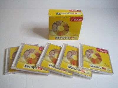 New Imation MINI DVD-RW recordable disc 5 pack 1x-4x 30min - Image 1 of 4