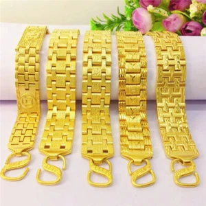 Herrenmode 22K 23K 24K THAI BAHT GELBGOLD GP HALSKETTE Armband ## - Bild 1 von 13