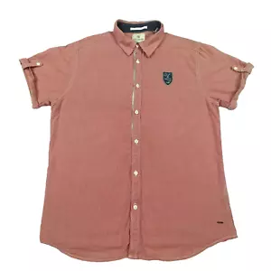 Scotch & Soda Herren Shirt Größe L Pastell Rote Baumwolle Hemd Mikro Hundezahn - Bild 1 von 12