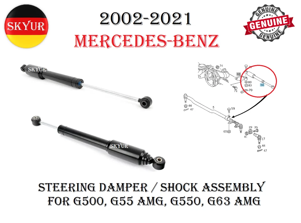 Amortiguador de dirección de suspensión delantera para Mercedes G500 2002-2021, G55, G550, G63 Foto 1 de 4