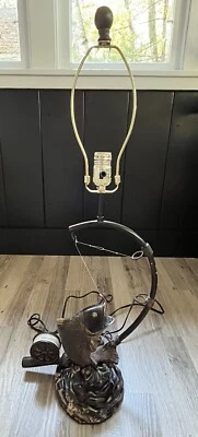 Lámpara de mesa caña mosca trucha peces pesca cabaña rústica lago albergue decoración pesca regalo Foto 1 de 4