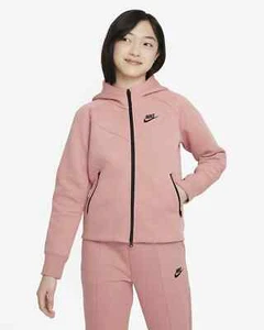 Nike Tech Pack Fleece Windrunner Full Zip Hoodie Kids Pink FD2979 618 XS/L - Picture 1 of 3