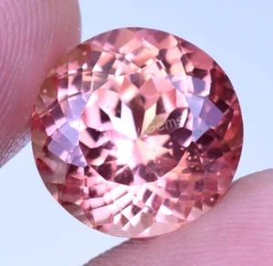 Natural Imperial Topaz 10.40 Ct Round Certificate Rare Flawless Loose Gemstone - Picture 1 of 8