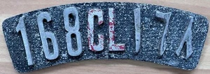 Egypt 1930/40's Canal Zone Double Sided Cast Motorcycle License Plate 168 CL - Picture 1 of 9