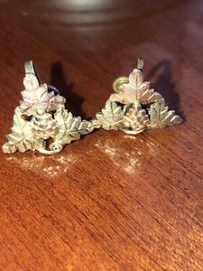 VINTAGE BLACK HILLS 12K MULTI TONED GOLD LEAF CLUSTER SCREW BACK EARRINGS 2.2 GR - Picture 1 of 7