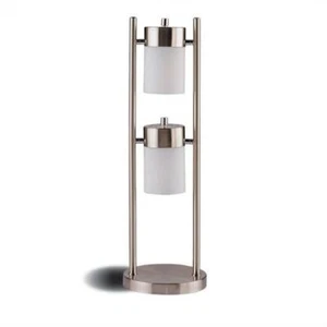 Coaster Modern Metal Table Lamp with White Frosted Shades in Silver - Picture 1 of 1