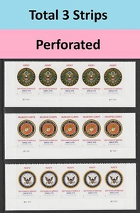 US 6003 6004 6005 Army Navy Marine Corps F plate strip set 5x3 MNH 2025 - Picture 1 of 4