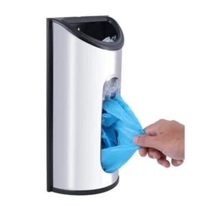 Plastic Bag Holder Dispenser Garbage Grocery Trash Bag Organizer Wall Mounted - Picture 1 of 8
