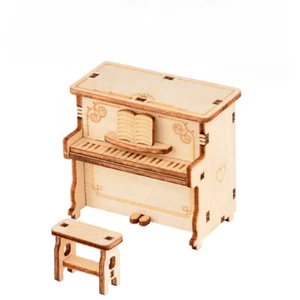 Rompecabezas 3D Juguetes Madera Hágalo Usted Mismo Spinet Cuerda Caja de Música Regalos de Cumpleaños para Niños - Imagen 1 de 6