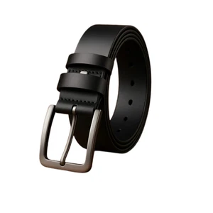 New Men’s Leather Belt Classic Pin Buckle Adjustable Casual & Dress Accessory - Picture 1 of 4
