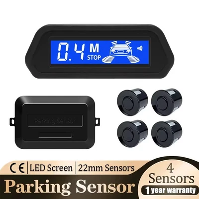 Car Parking Sensor Kit With Auto Parktronic Reverse LED Monitor 4 Sensors Radar - Image 1 of 4