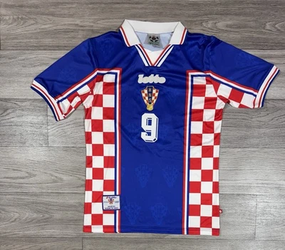 CROATIA National Team #9 SUKER 1998 Away Retro Football Jersey Soccer Shirt L - Image 1 of 4